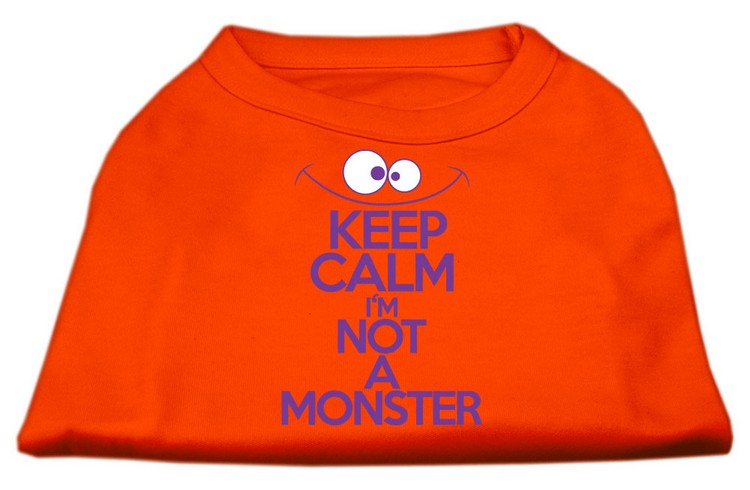 Keep Calm Screen Print Dog Shirt Orange Med